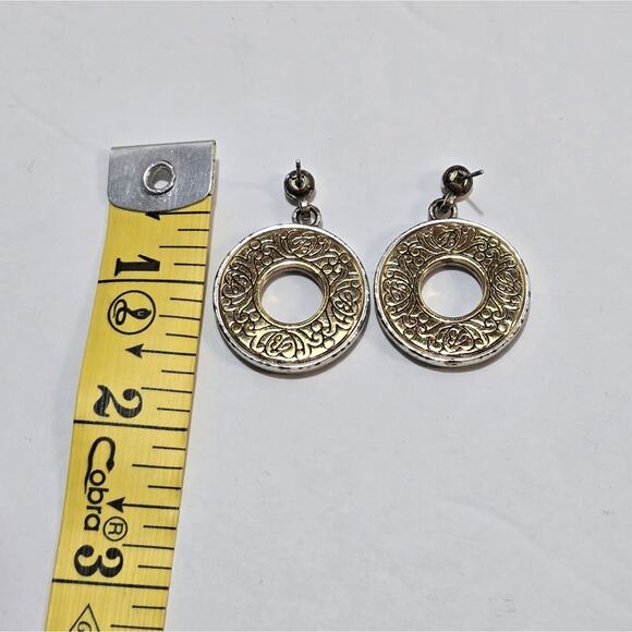 Brighton Scrolled Mixed Metals Dangle Post Earrings - Picture 3 of 7